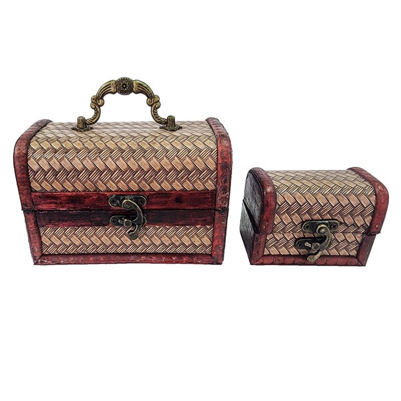 DAYOSHOP - Cofre Baul Vintange Joyero Set X 2 Pcs