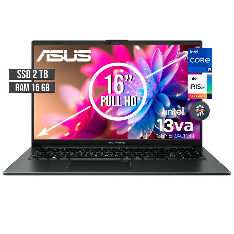 ASUS - PORTATIL ASUS INTEL CORE I9-13900H SSD 2TB RAM 16GB LED 16 FULL HD