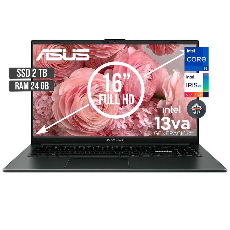 ASUS - PORTATIL ASUS INTEL CORE I9-13900H SSD 2TB RAM 24GB LED 16 FULL HD