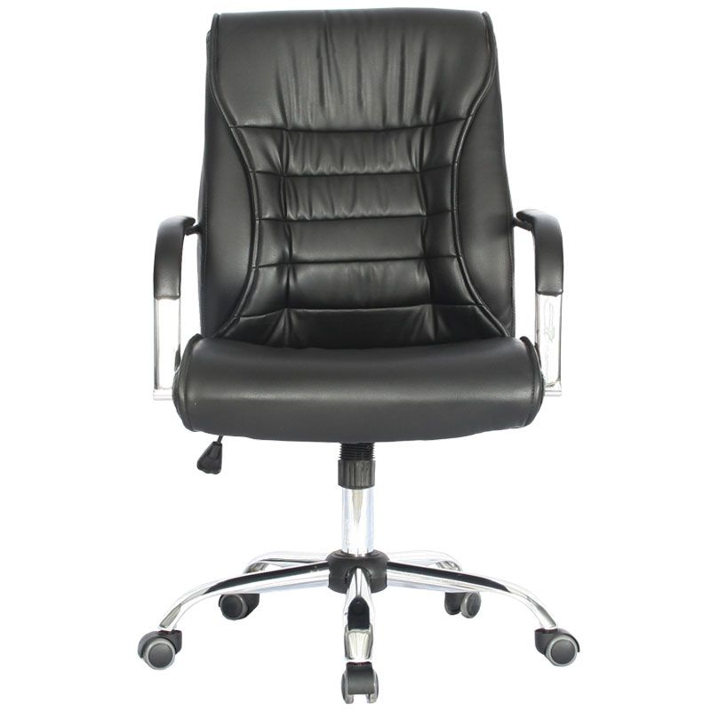 GENERICO - SILLA OFICINA GERENCIAL CUERINA GIRATORIA ERGONOMICA NEGRA TOLEDO