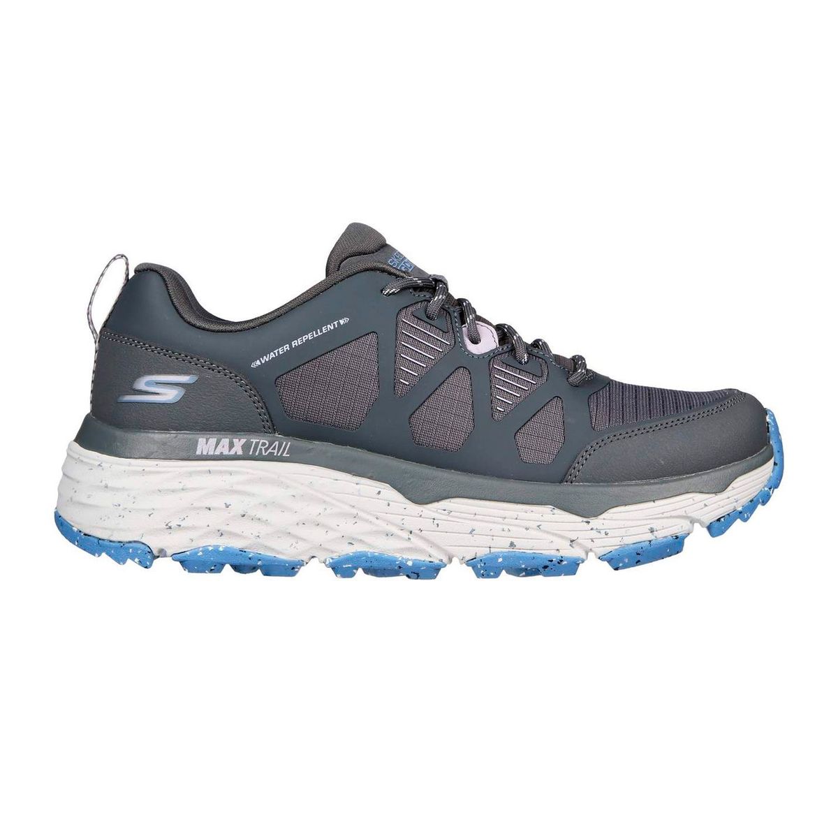 SKECHERS - TENIS SKECHERS GRIS PARA DAMA SK MAX CUSHION ELITE TRAIL CANYON RUN GRAY 129151GYBL