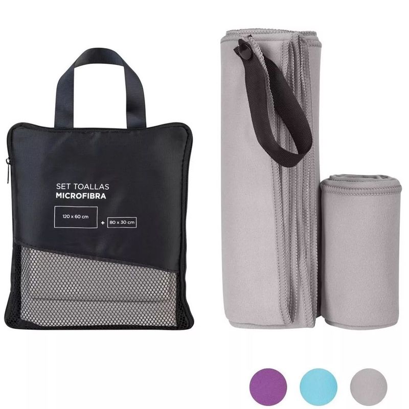 ONE PIXEL - Toalla Microfibra Set De 2 (120x60 +80x30) + Estuche ONE PIXEL