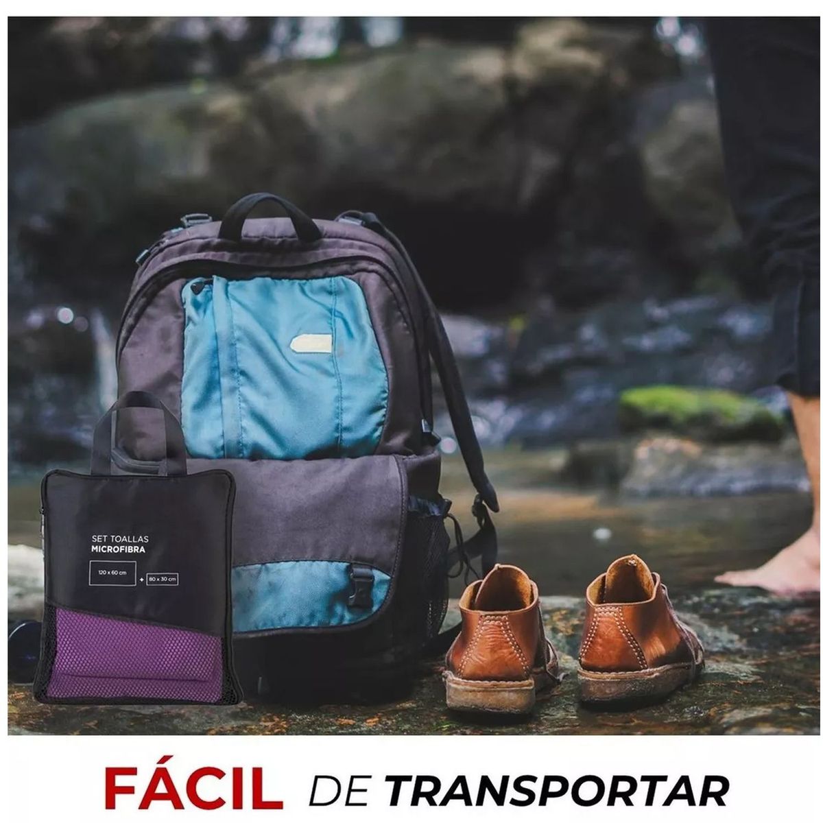 ONE PIXEL - Toalla Microfibra Set De 2 (120x60 +80x30) ONE PIXEL