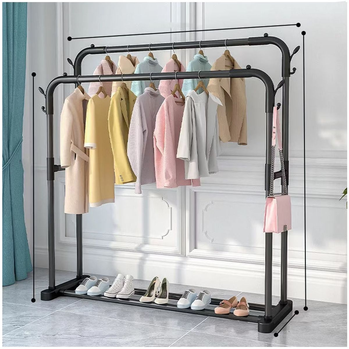 ONE PIXEL - Perchero Grande Doble Organizador Tendedero De Ropa