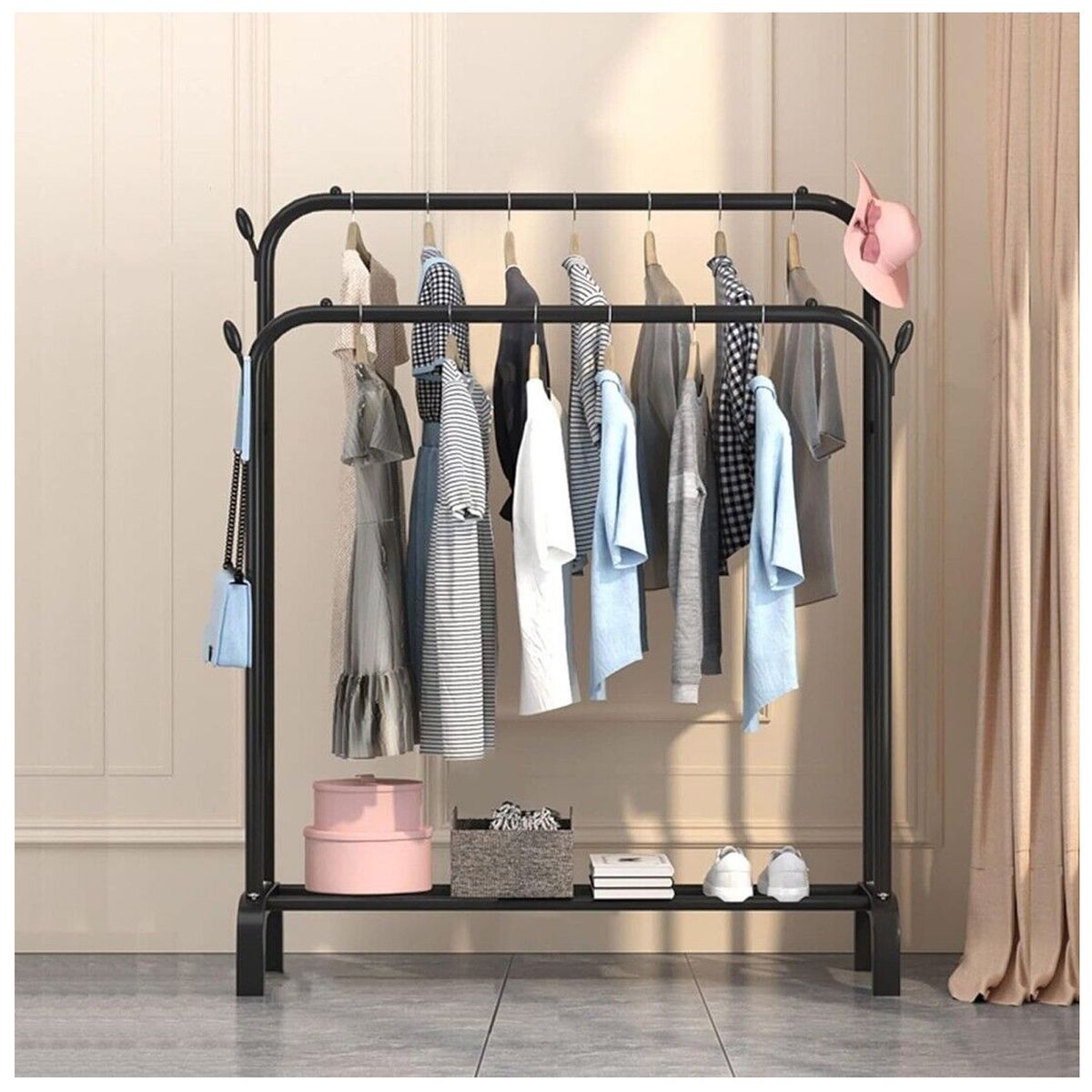 ONE PIXEL - Perchero Grande Doble Organizador Tendedero De Ropa