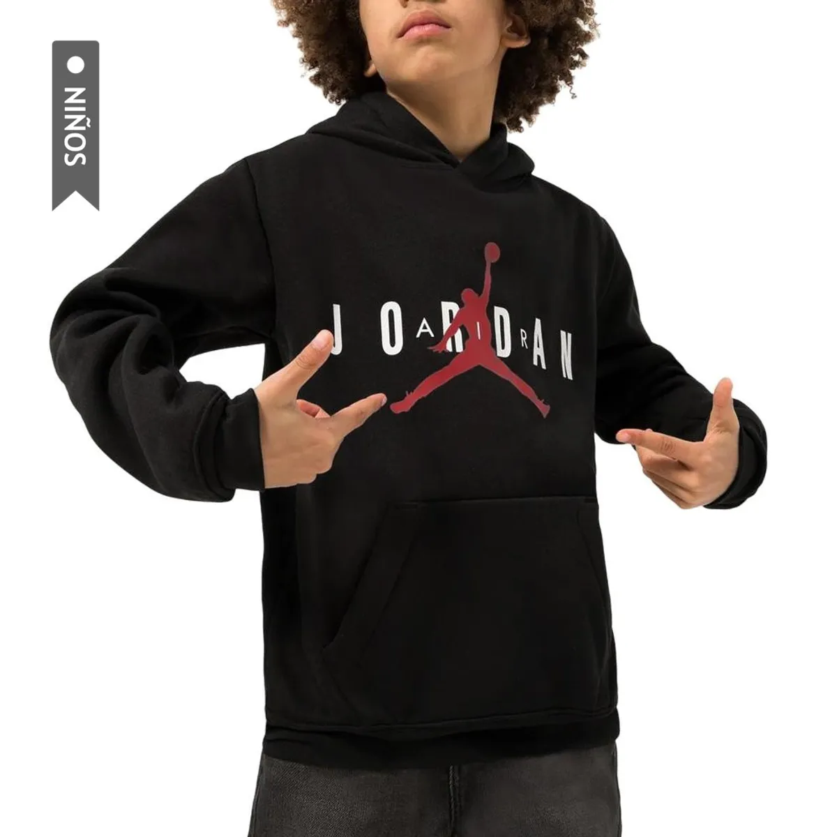 NIKE - Hoodie Jordan Sustainable Pullov Niños-Negro