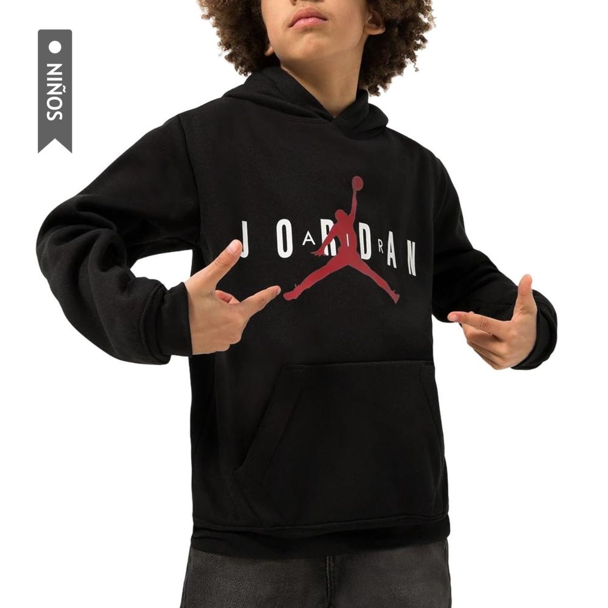 NIKE - Hoodie Jordan Sustainable Pullov Niños-Negro