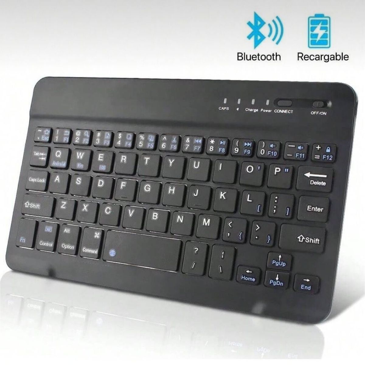 GENERICO - Kit Teclado Bluetooth y Mouse Inalámbrico Recargable Color Pastel  Negro