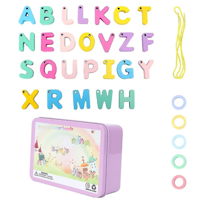 JUGANDO Y EDUCANDO - Letras Para Enhebrar En Madera Juego Didáctico Niños Niñas