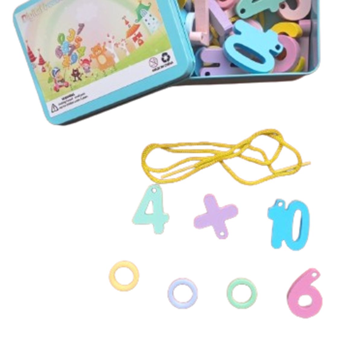 JUGANDO Y EDUCANDO - Números Para Enhebrar En Madera Juego Didáctico Niños Niñas