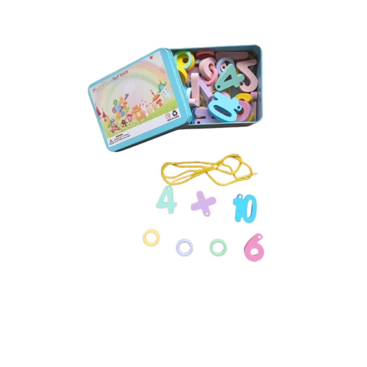 JUGANDO Y EDUCANDO - Números Para Enhebrar En Madera Juego Didáctico Niños Niñas