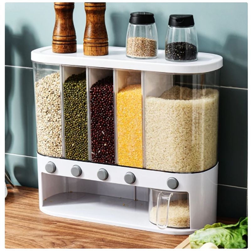 ONE PIXEL - Dispensador De Alimentos Cereales Granos Portatil 5 Espacios