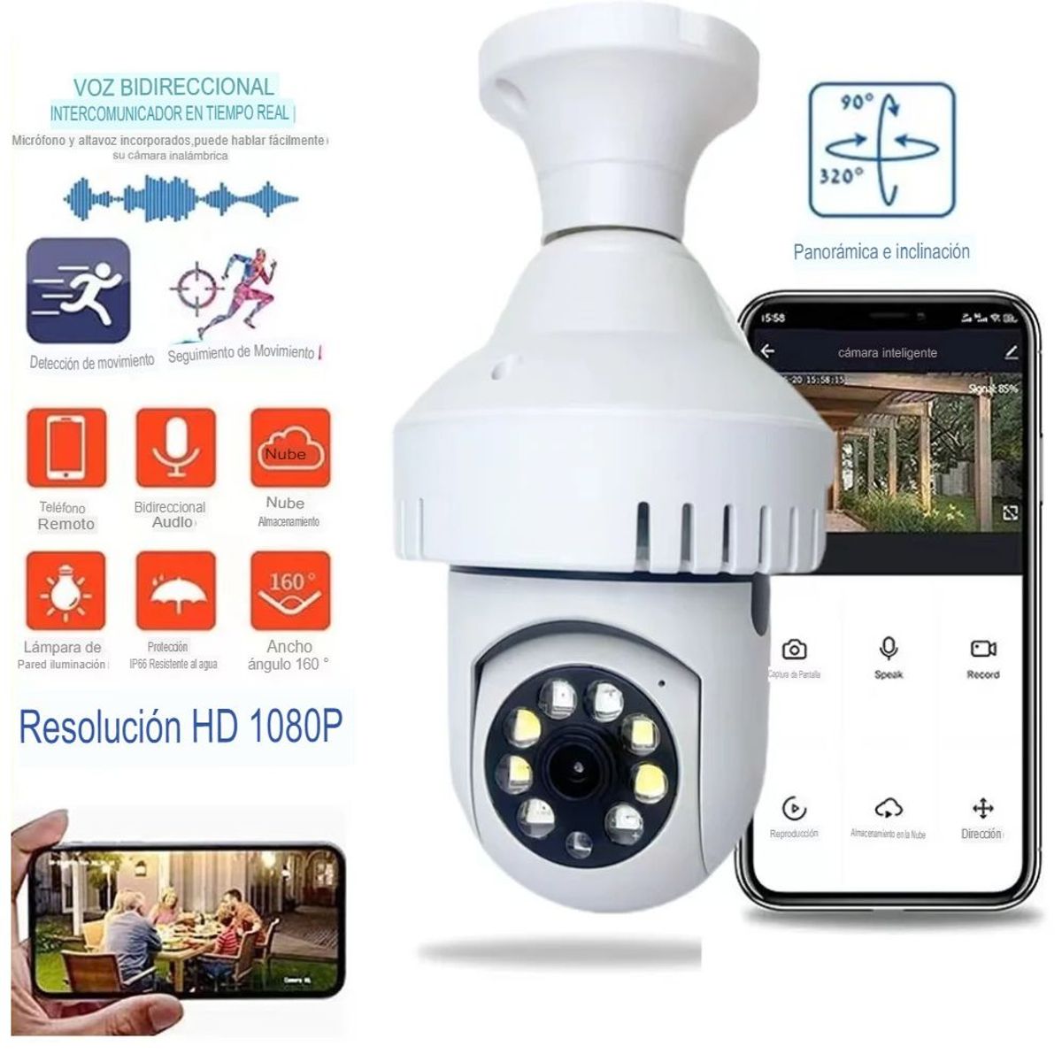 GENERICO - Camara De Seguridad Wifi Sensor De Humo Appv380 Vision Noctu