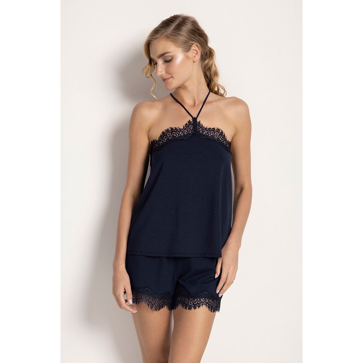 TOUCHE LINGERIE - CAMISA EN PUNTO Y ENCAJE Para Dama TOUCHE AZUL OSCURO 0817042