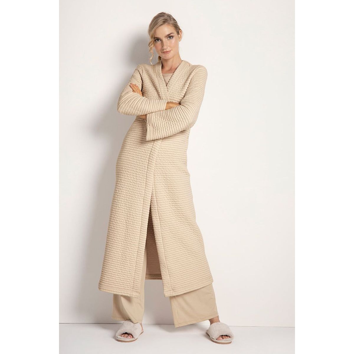 TOUCHE LINGERIE - KIMONO ACOLCHADO Para Dama TOUCHE CAQUI 0516K42