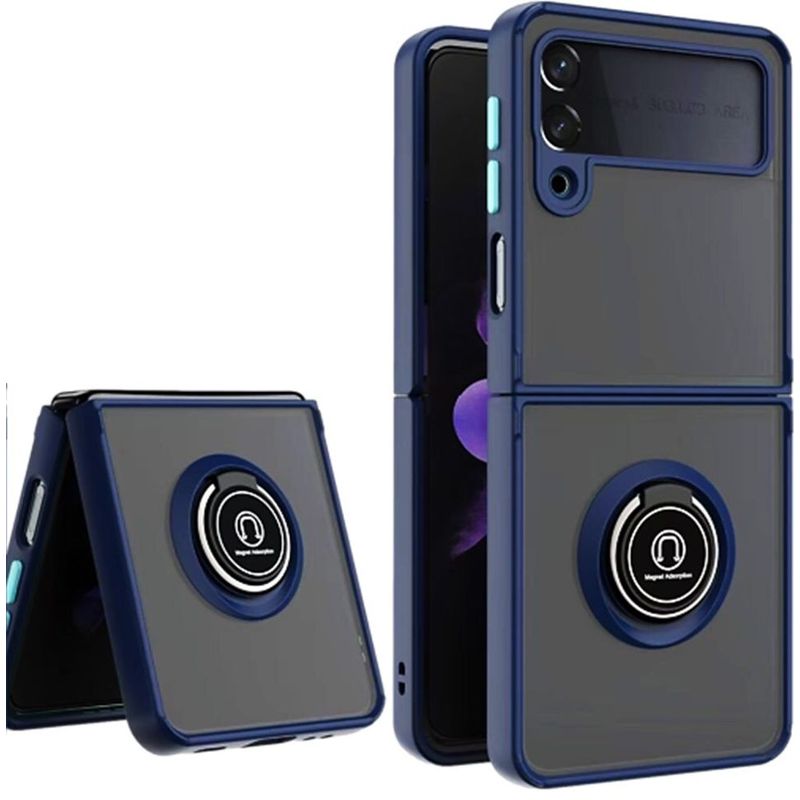 GENERICO - Funda Estuche Anti Golpes Mate Compatible Samsung Z Flip 3 Azul