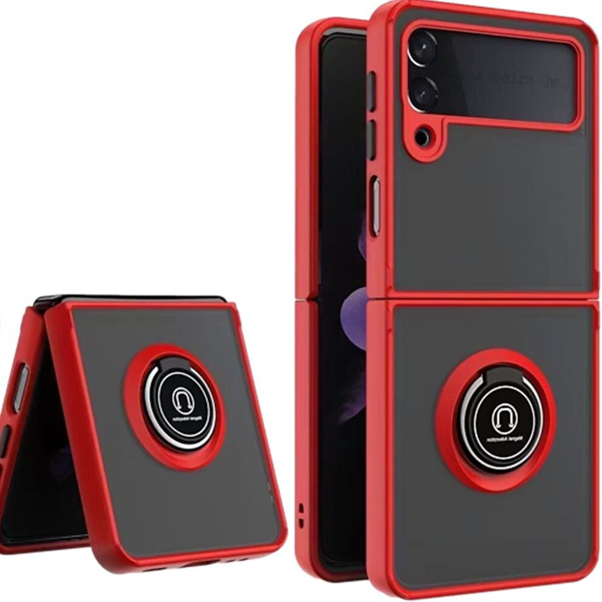 GENERICO - Funda Estuche Anti Golpes Mate Compatible Samsung Z Flip 3 Rojo