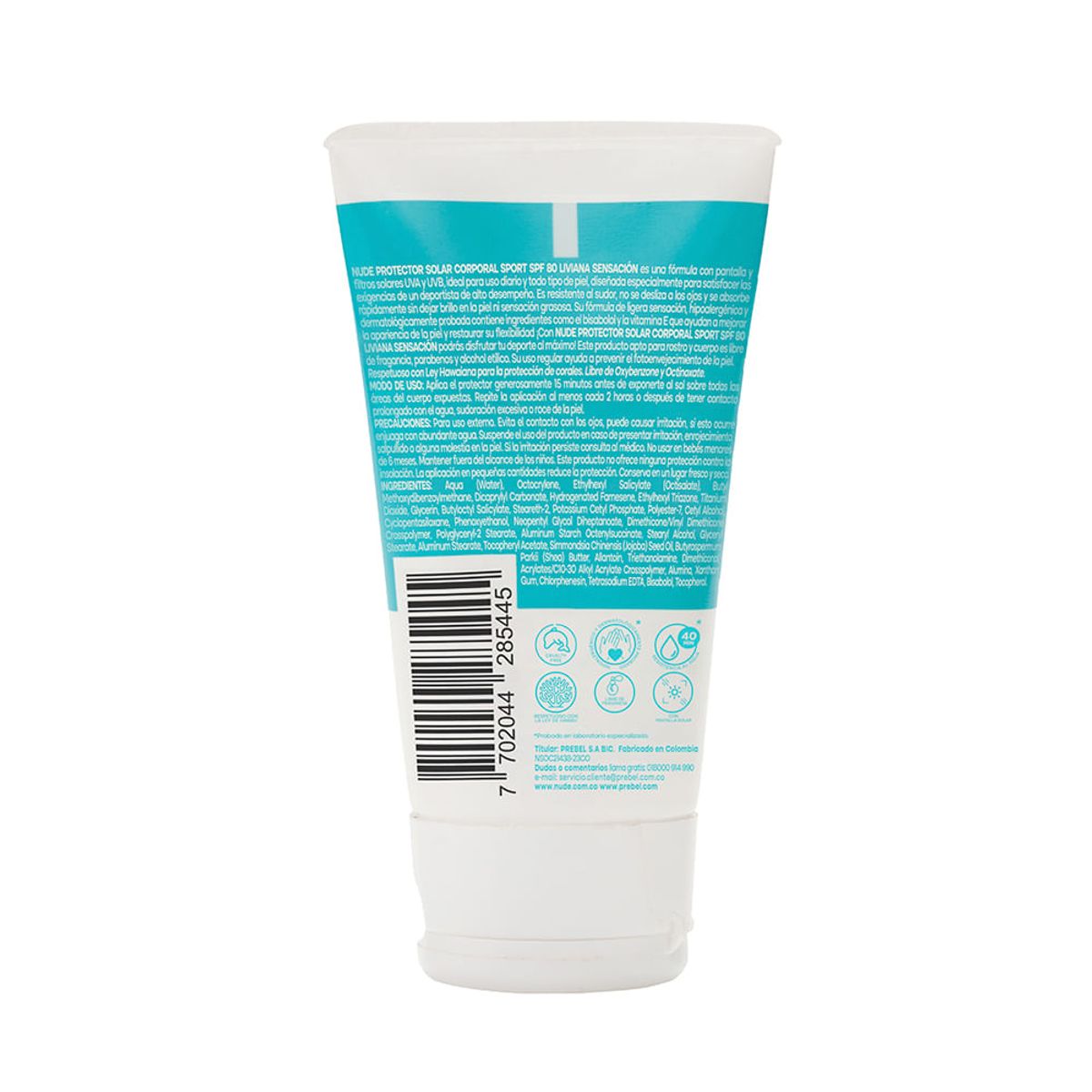 NUDE - Protector Solar Nude Sensación Liviana Spf80 40ml