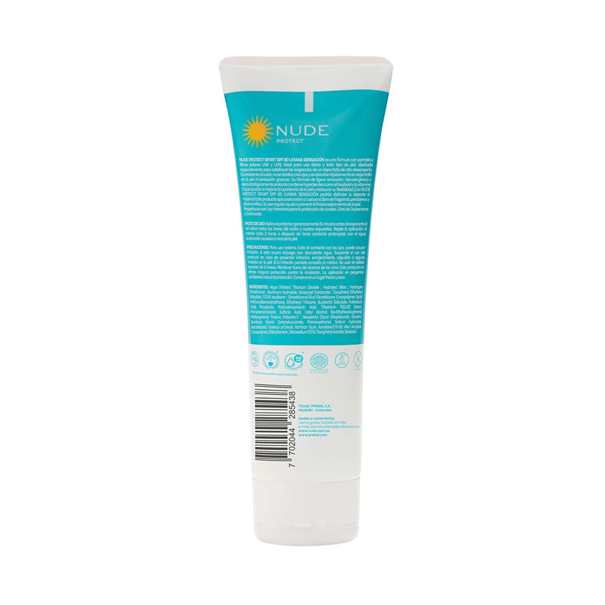 NUDE - Protector Solar Nude Sensación Liviana Spf80 120ml