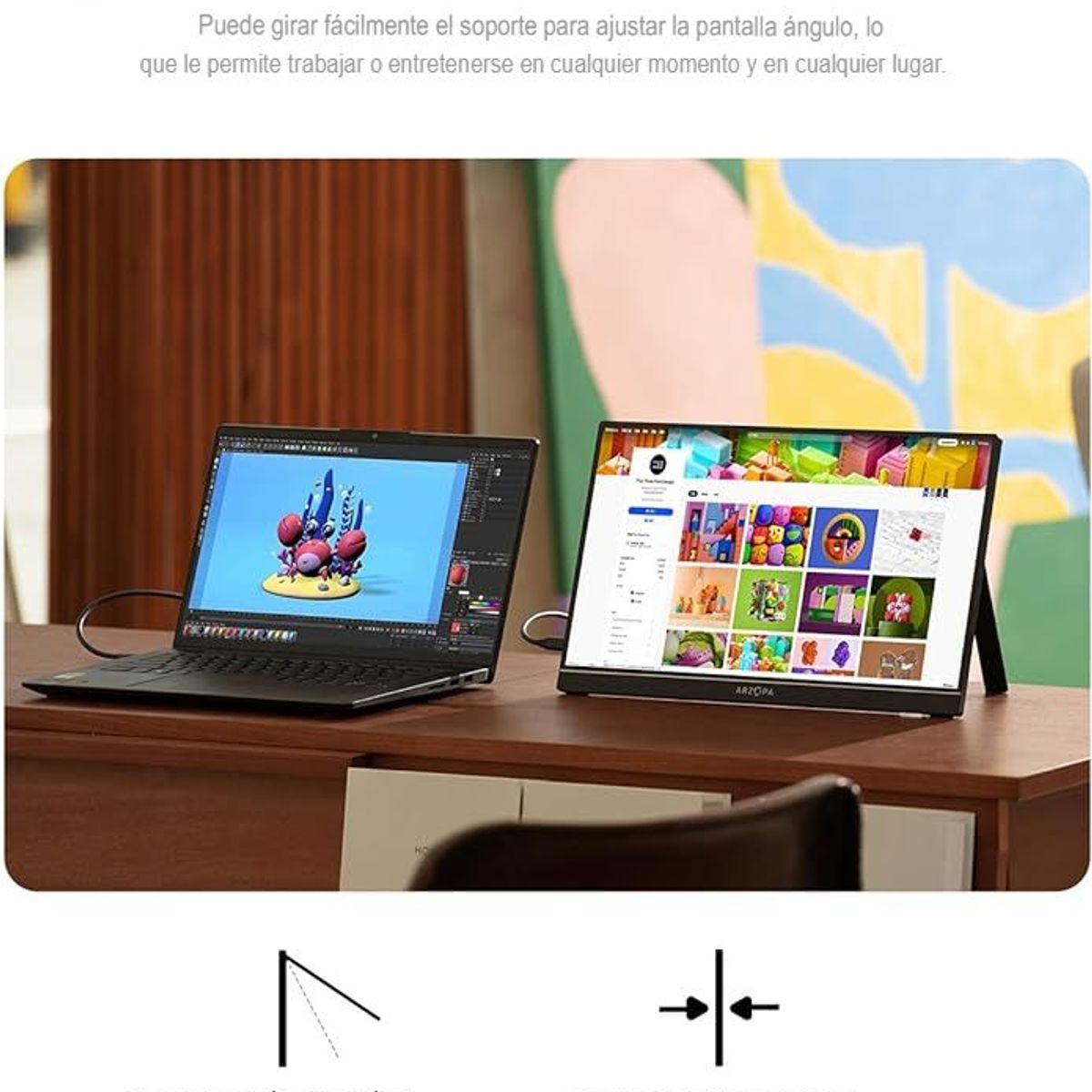 GENERICO - Monitor portátil ARZOPA A1 pantalla FHD 1080P de 15.6 pulgadas