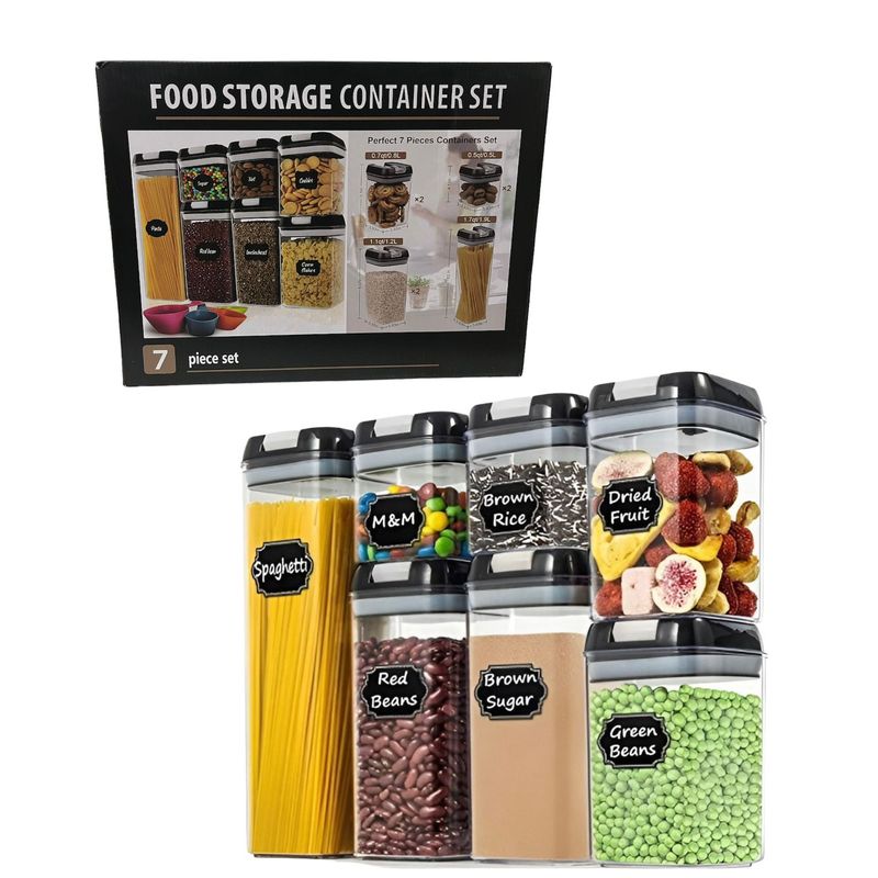 GENERICO - Set De Contenedores X 7 Hermeticos Organizador Alimentos
