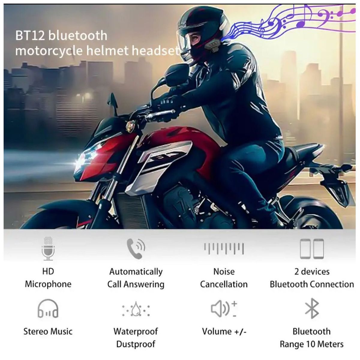 ONE PIXEL - Intercomunicador Moto Auriculares Casco Bluetooh ONE PIXEL