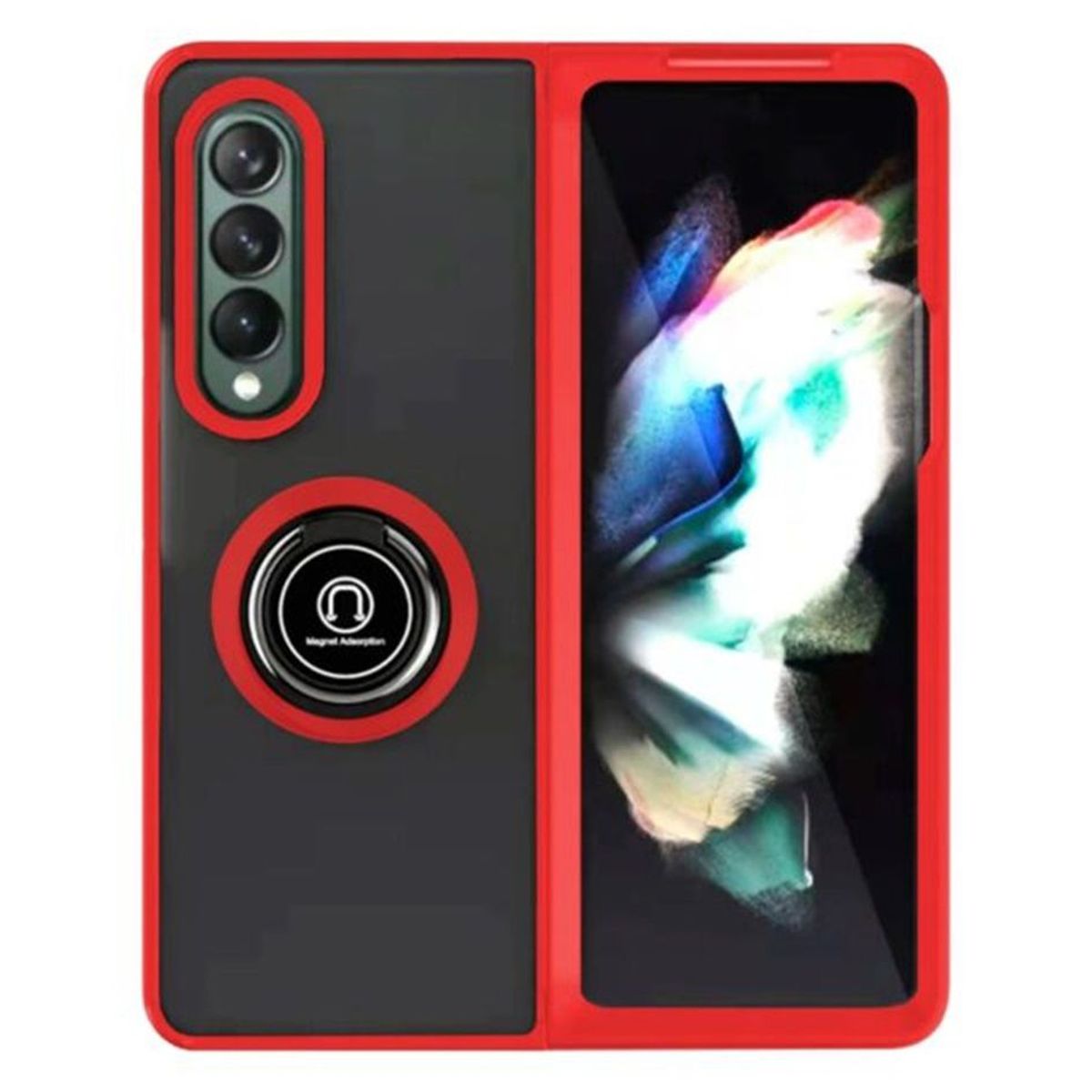 GENERICO - Funda Estuche Anti Golpes Mate Compatible Samsung Z Fold 4 Rojo