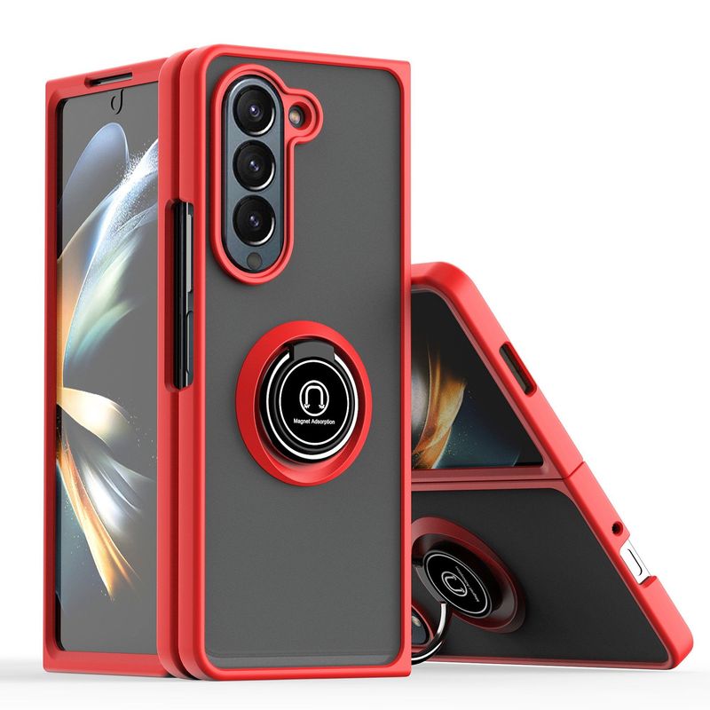 GENERICO - Funda Estuche Anti Golpes Mate Compatible Samsung Z Fold 5 Rojo