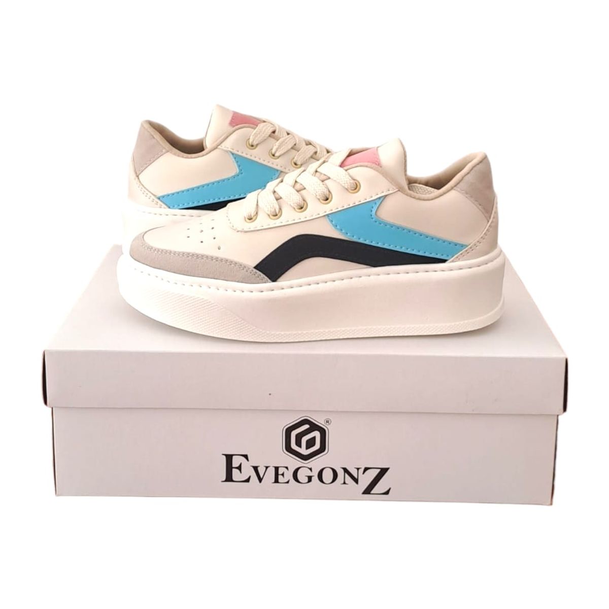 EVEGONZ - Tenis Bolicheros Mujer Calzado Cómodo Tenis Beige Urban Moda
