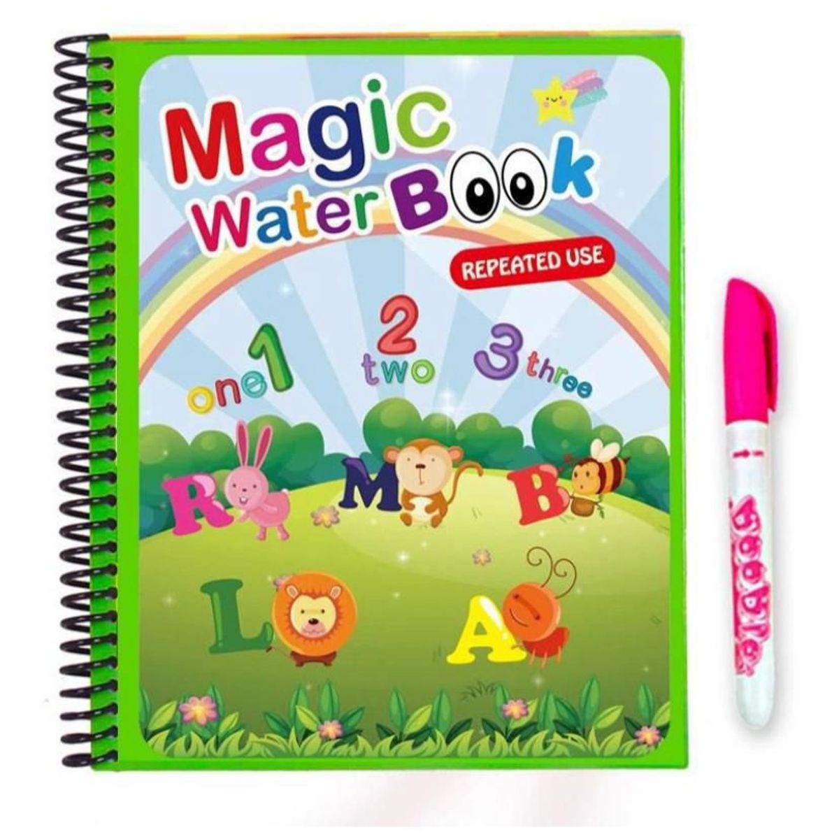GENERICO - libro magico para colorear con agua niños de 1 a 7 años