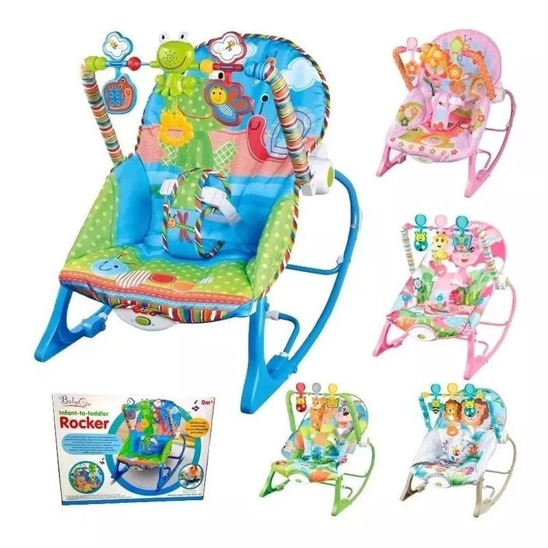 GENERICO - Silla Vibradora Y Mecedora Musical Para Bebés Y Niños Azul