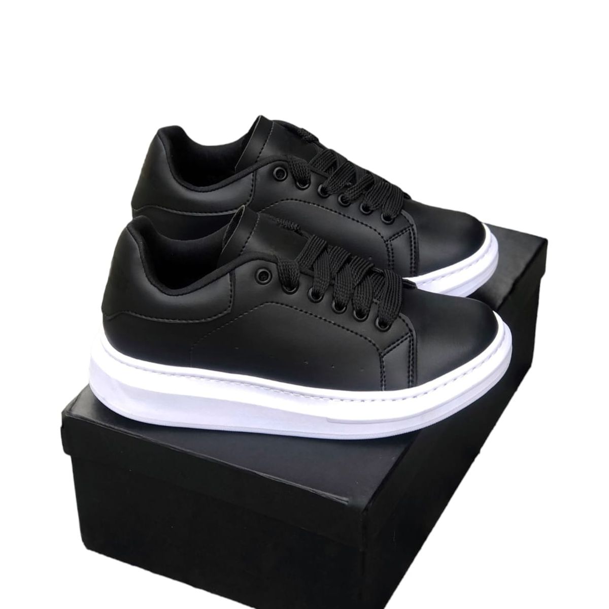 EVEGONZ - Tenis Casual Negro Calzado Cómodo Zapatos Planos