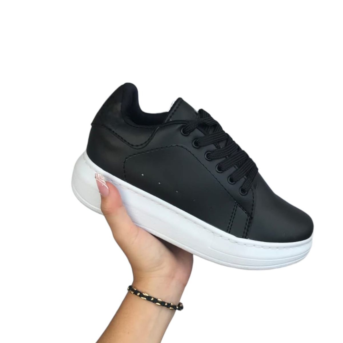 EVEGONZ - Tenis Casual Negro Calzado Cómodo Zapatos Planos