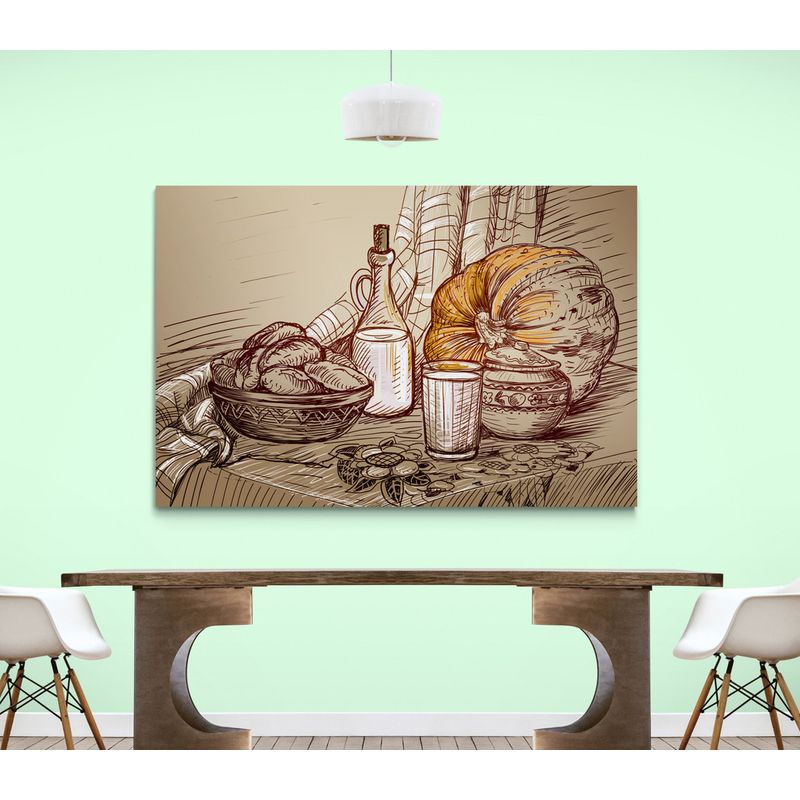 TAYRONA STORE - Cuadro En Lienzo Para Comedor Bodegon 083 150x100cm