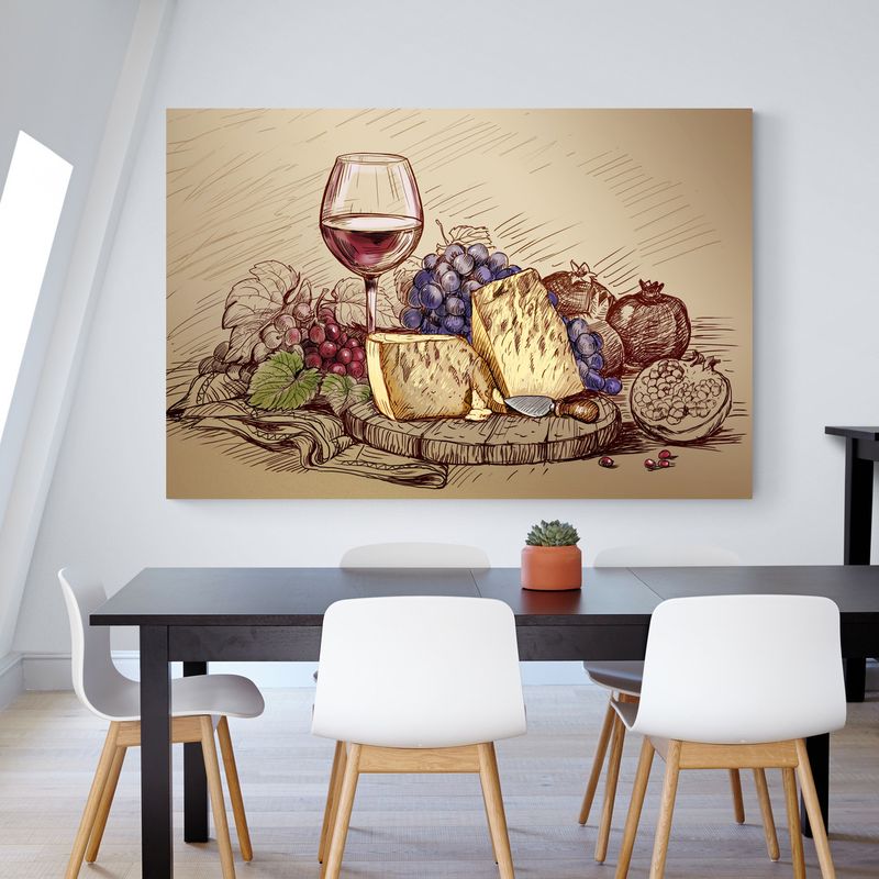 TAYRONA STORE - Cuadro En Lienzo Para Comedor Bodegon 084 50x35cm