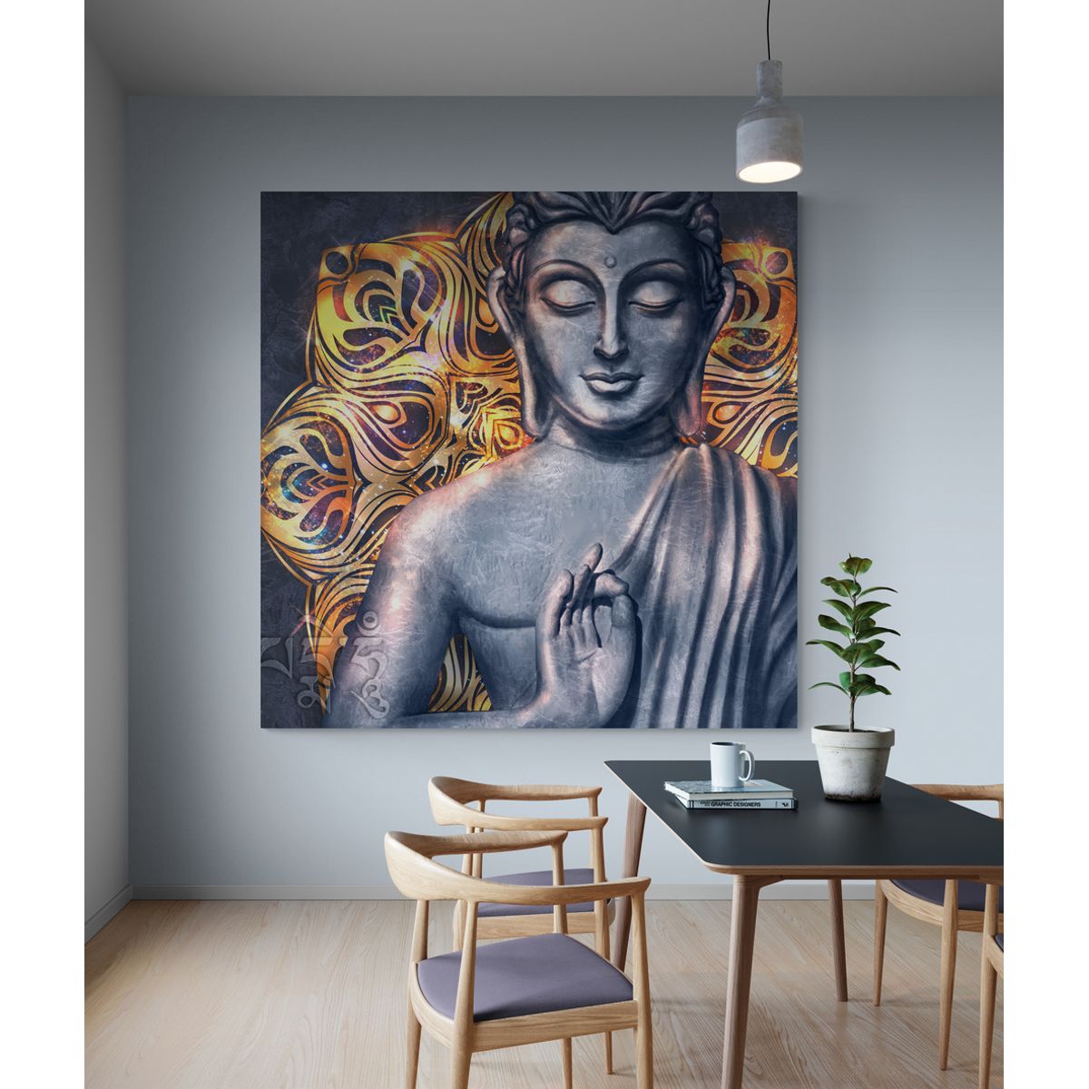 TAYRONA STORE - Cuadro En Lienzo Para Comedor Budda 143 100x100cm