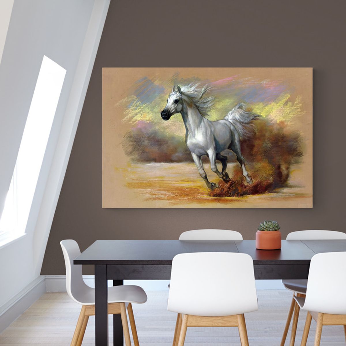 TAYRONA STORE - Cuadro En Lienzo Para Comedor Caballos 096 150x100cm