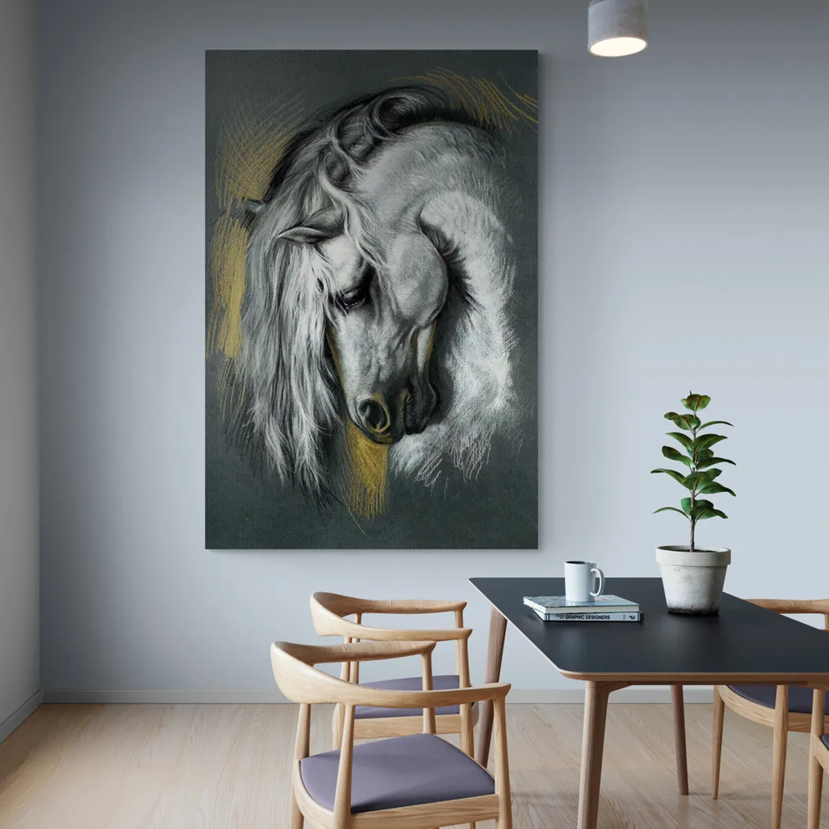 TAYRONA STORE - Cuadro En Lienzo Para Comedor Caballos 115 80x120cm