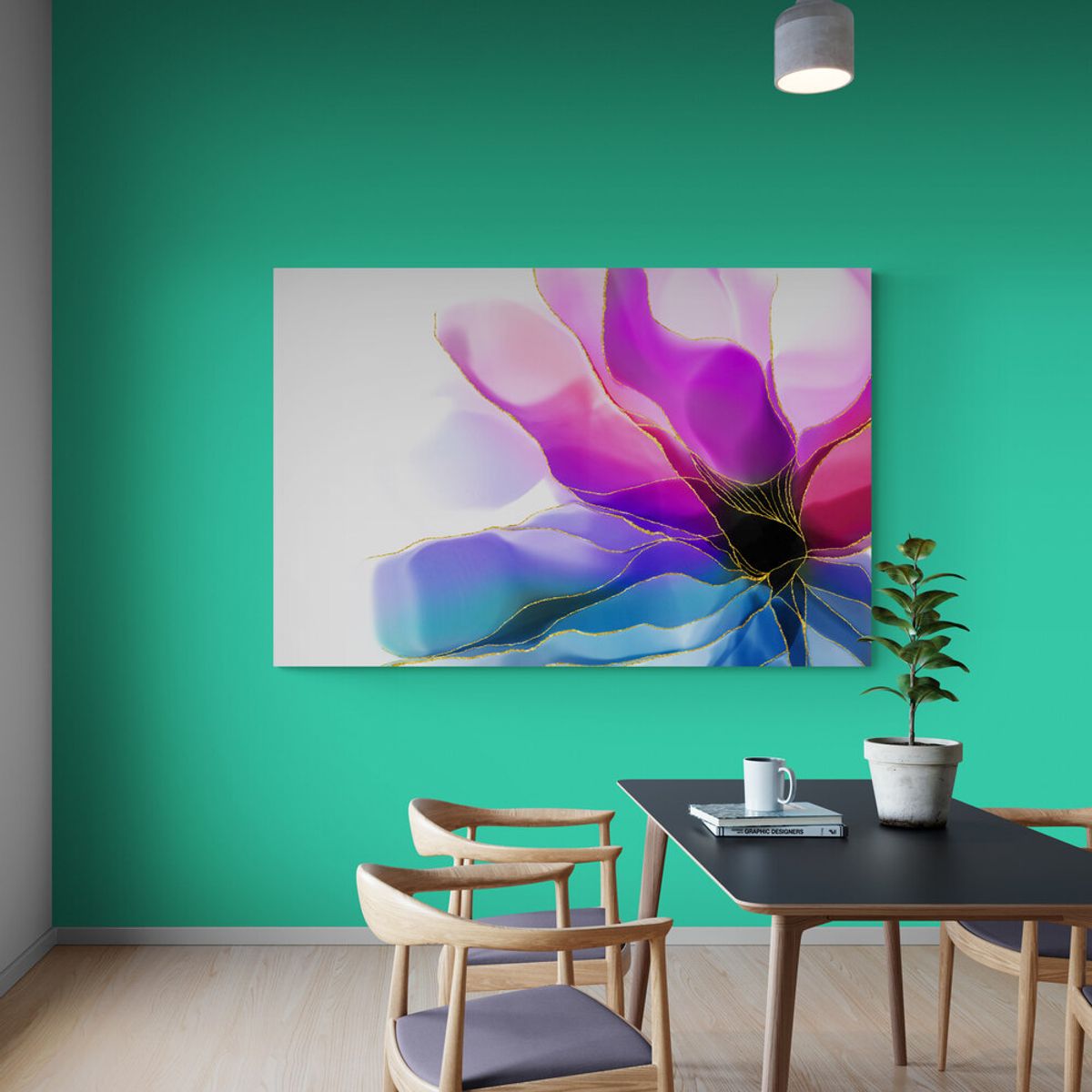 TAYRONA STORE - Cuadro En Lienzo Para Comedor Flores 383 150x100cm