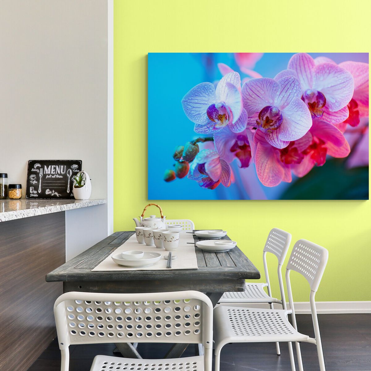 TAYRONA STORE - Cuadro En Lienzo Para Comedor Flores 413 120x80cm