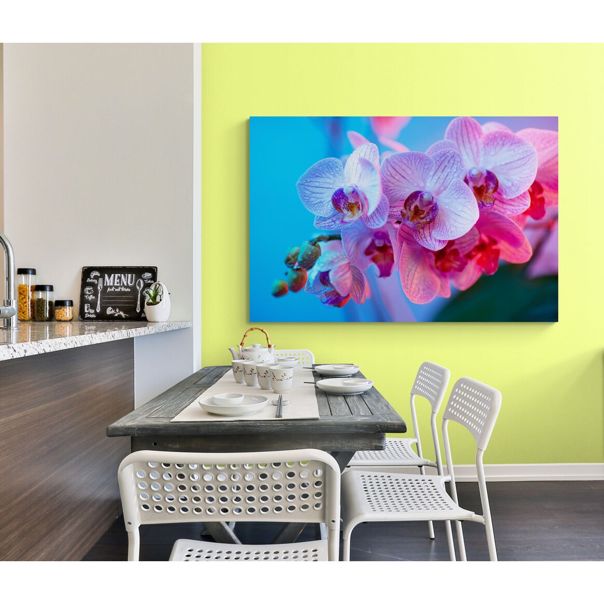 TAYRONA STORE - Cuadro En Lienzo Para Comedor Flores 413 120x80cm