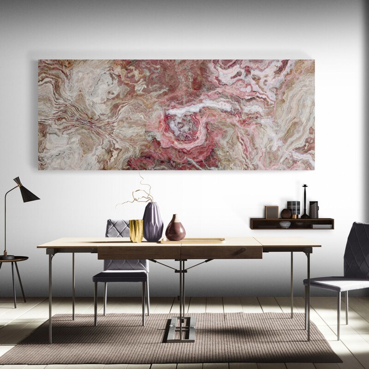 TAYRONA STORE - Cuadro En Lienzo Para Comedor Marmol Textura 32 125x50cm