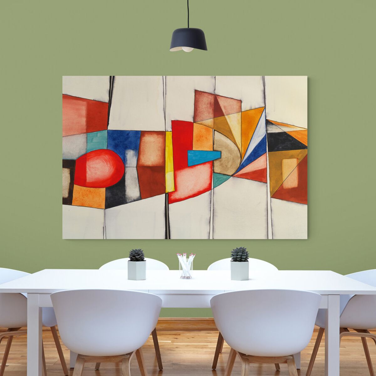 TAYRONA STORE - Cuadro En Lienzo Para Comedor Pintura Abstracta 180 100x70cm