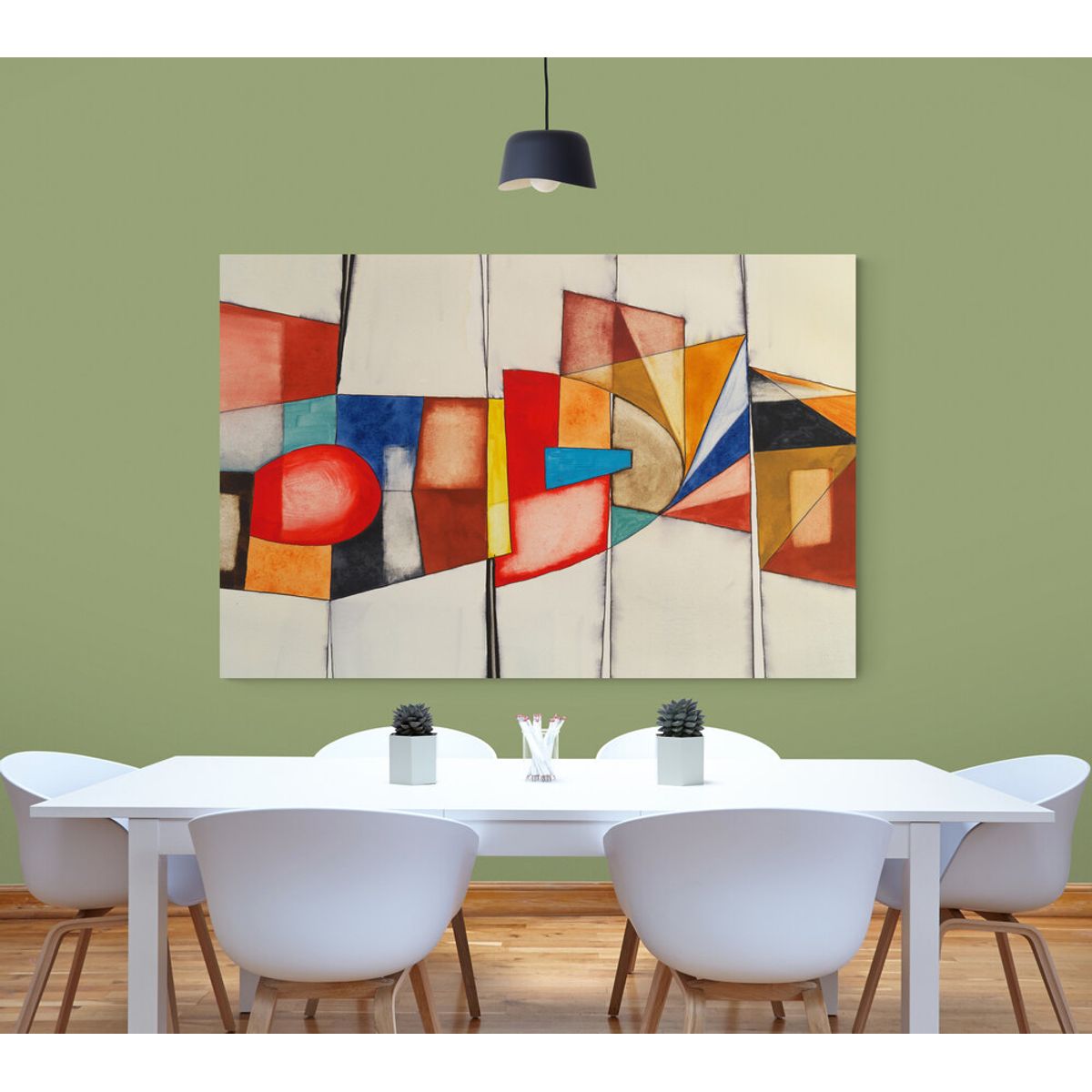 TAYRONA STORE - Cuadro En Lienzo Para Comedor Pintura Abstracta 180 100x70cm