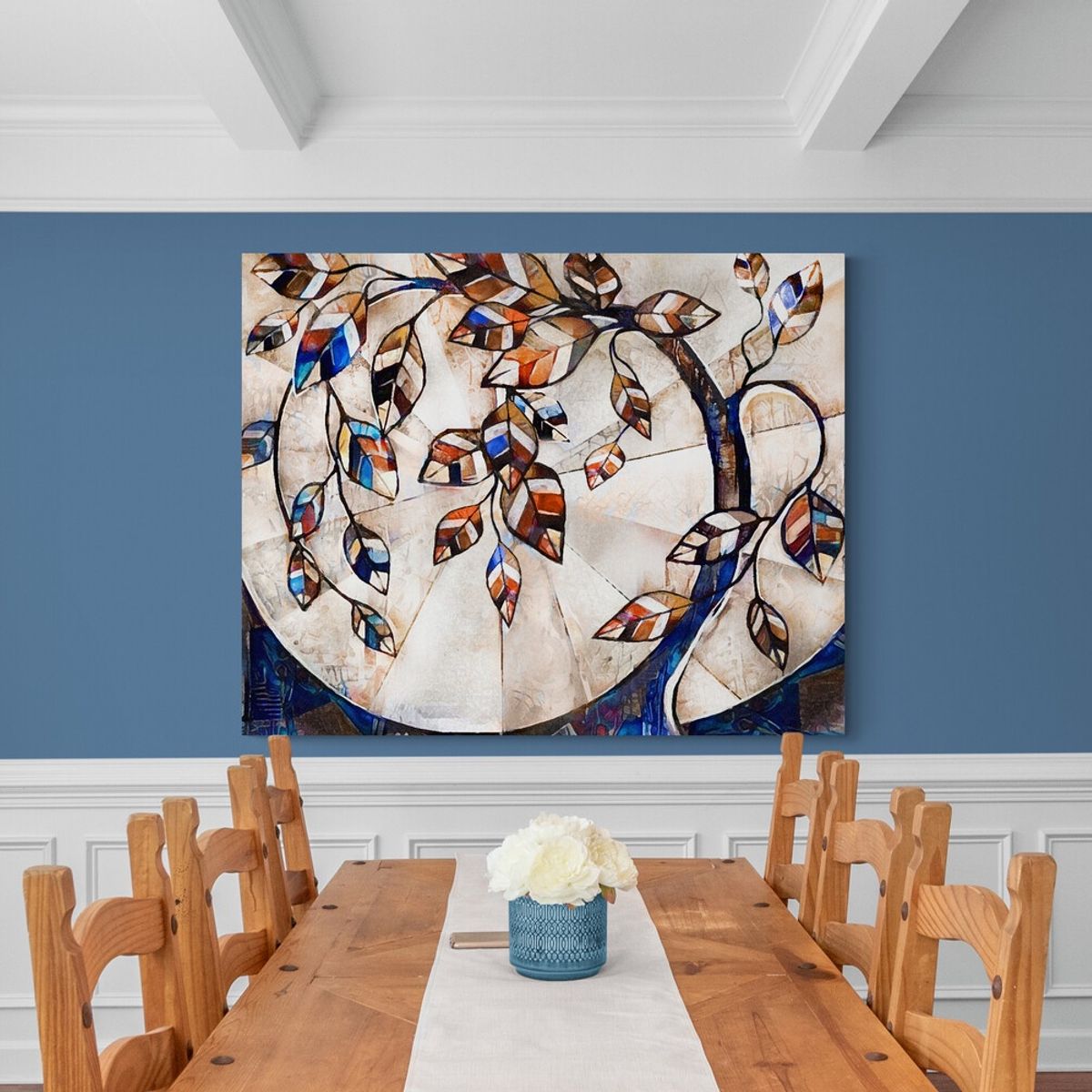 TAYRONA STORE - Cuadro En Lienzo Para Comedor Pintura Arboles 107 150x120cm