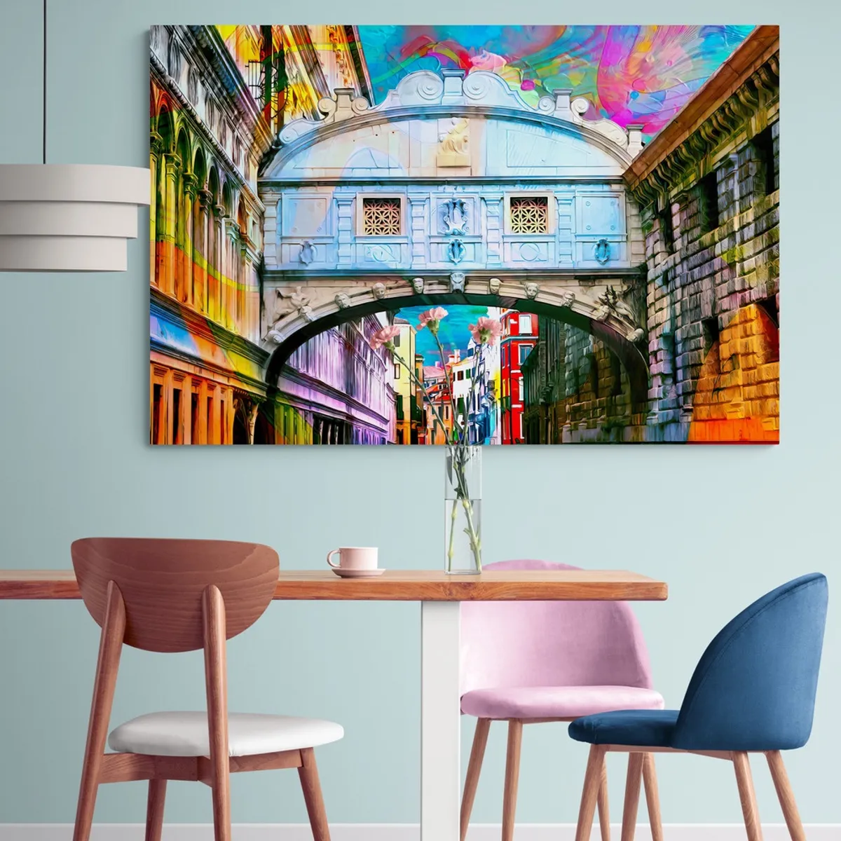 TAYRONA STORE - Cuadro En Lienzo Para Comedor Venecia Colores 01 100x70cm