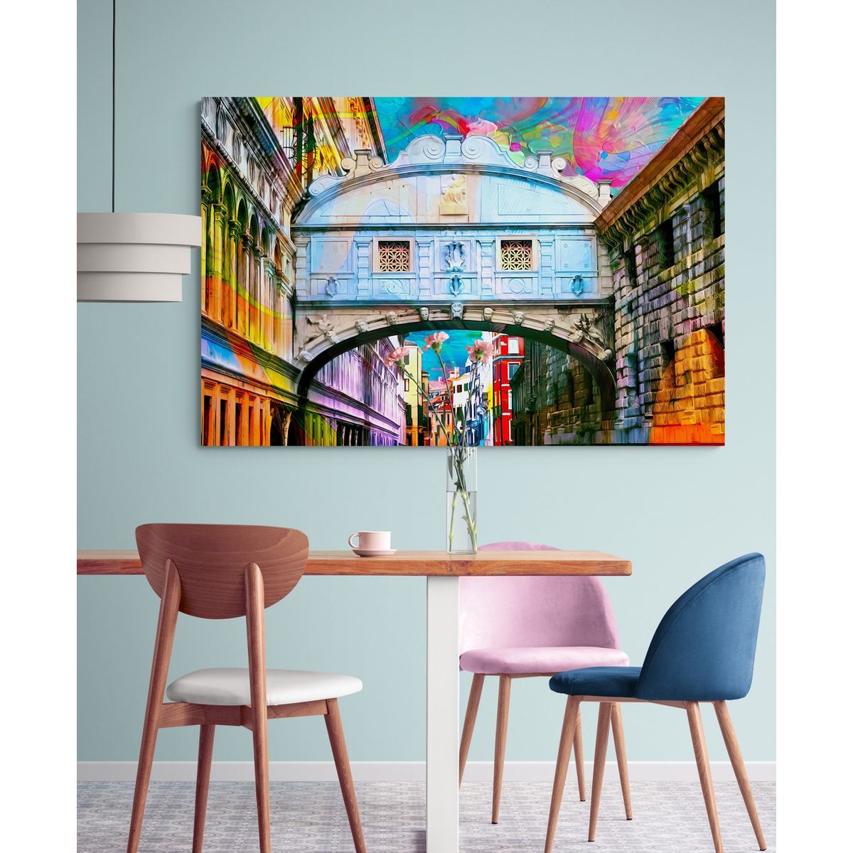 TAYRONA STORE - Cuadro En Lienzo Para Comedor Venecia Colores 01 100x70cm