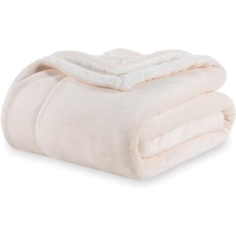 SIRENITAS - Cobija Ovejera térmica 2.60 x 2m Cama Queen Marfil