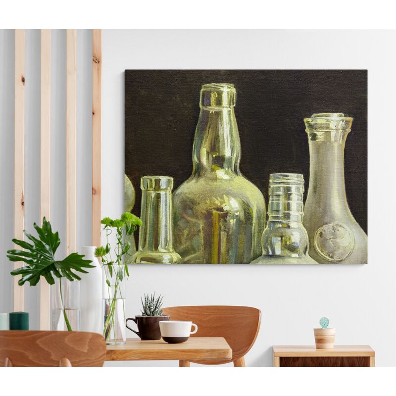 TAYRONA STORE - Cuadro En Lienzo Para Comedor Bodegon Botellas 181 75x60cm