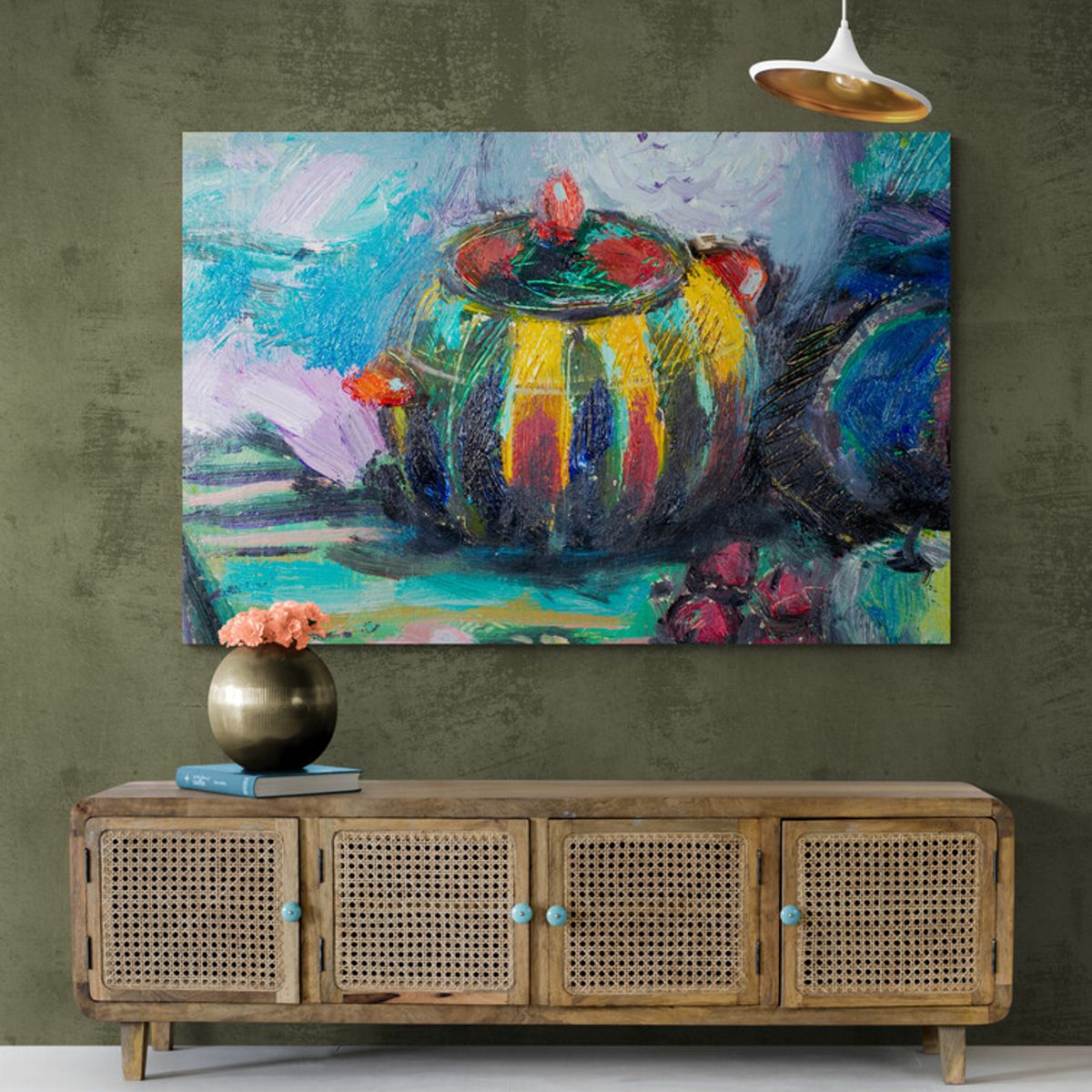 TAYRONA STORE - Cuadro En Lienzo Para Comedor Bodegon 104 50x35cm